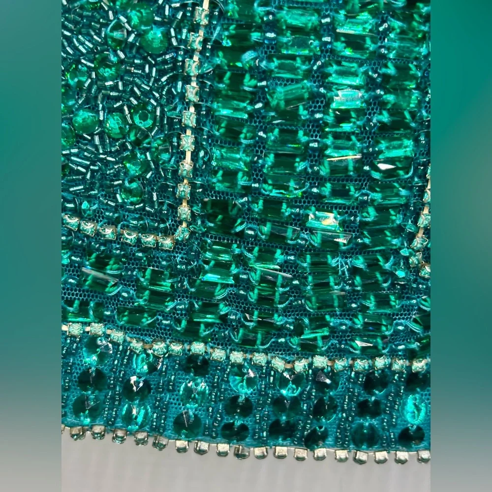 Sherri Hill size 2 emerald beaded cocktail dress - Picture 7 of 17